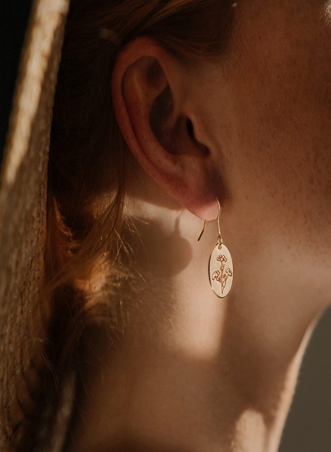 Moodear Trendy Earrings for Women - Dainty Flower Dangle Earrings - Minimalist 14K Gold Plated Boho Hypoallergenic Statement Jewelry - Birthday Gift for Her（Forget me not） - Image 3